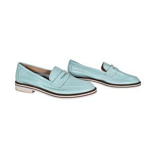 Regarde le Ciel Damen Loafers EU 39 Blue Patent Leather Slip On Comfort Shoes